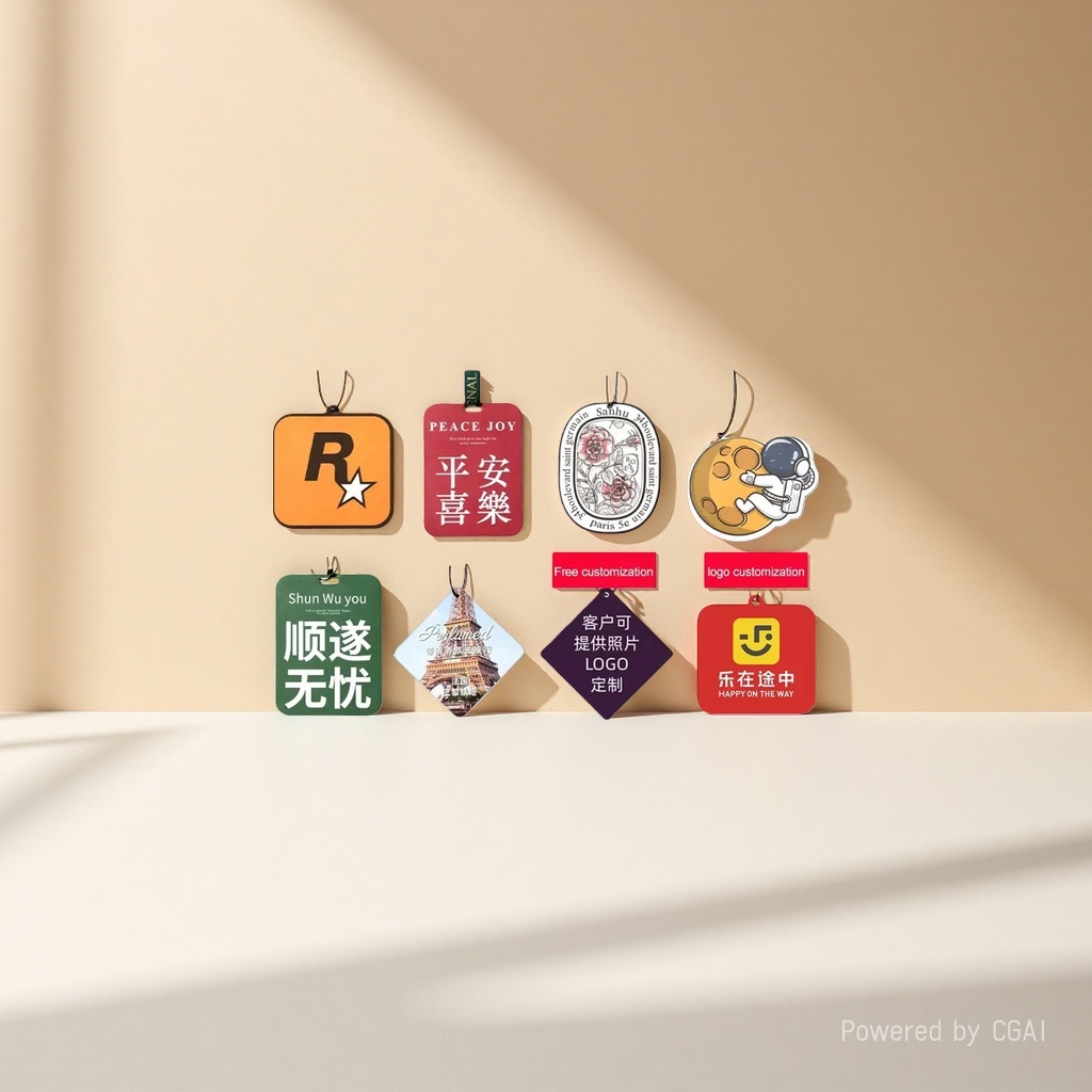 Factory-customized in-car fragrance tablets, cultural and creative hanging decorations, wardrobe hangers, cartoon fragrance tablets, embossed and embossed aroma diffusers Application Scenario