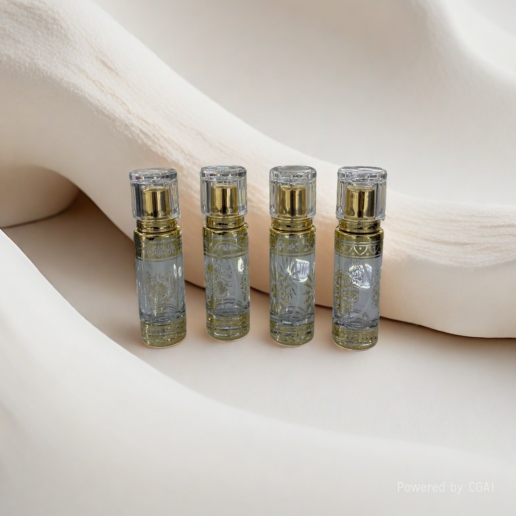 30ml straight round spray perfume bottle in stock, portable screw-cap, exquisite laser-engraved pattern, Arabian style