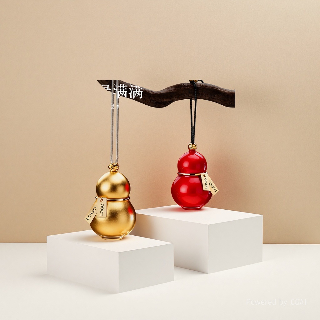 Factory-customized gourd car aroma diffuser, air conditioning outlet, aroma diffuser metal decorative item, car perfume gourd pendant details Picture
