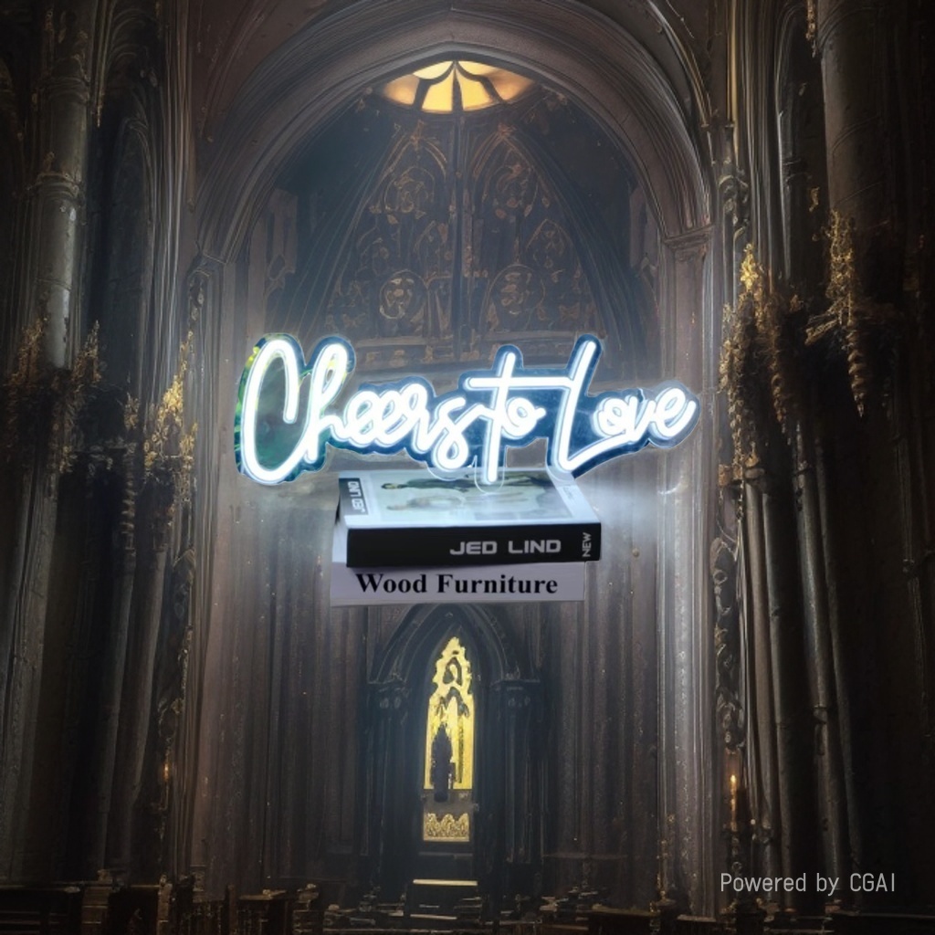 LED发光字霓虹灯Cheers to Love造型灯LED酒吧电子胸牌发光拍照道具铝合金板画包边条求婚