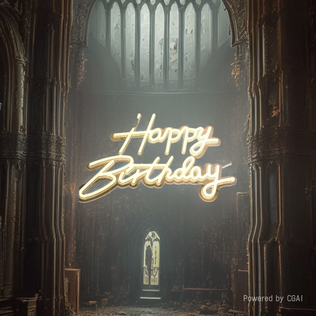 Happy Birthday发光灯箱LED广告牌霓虹灯画板胸牌灯箱120cm