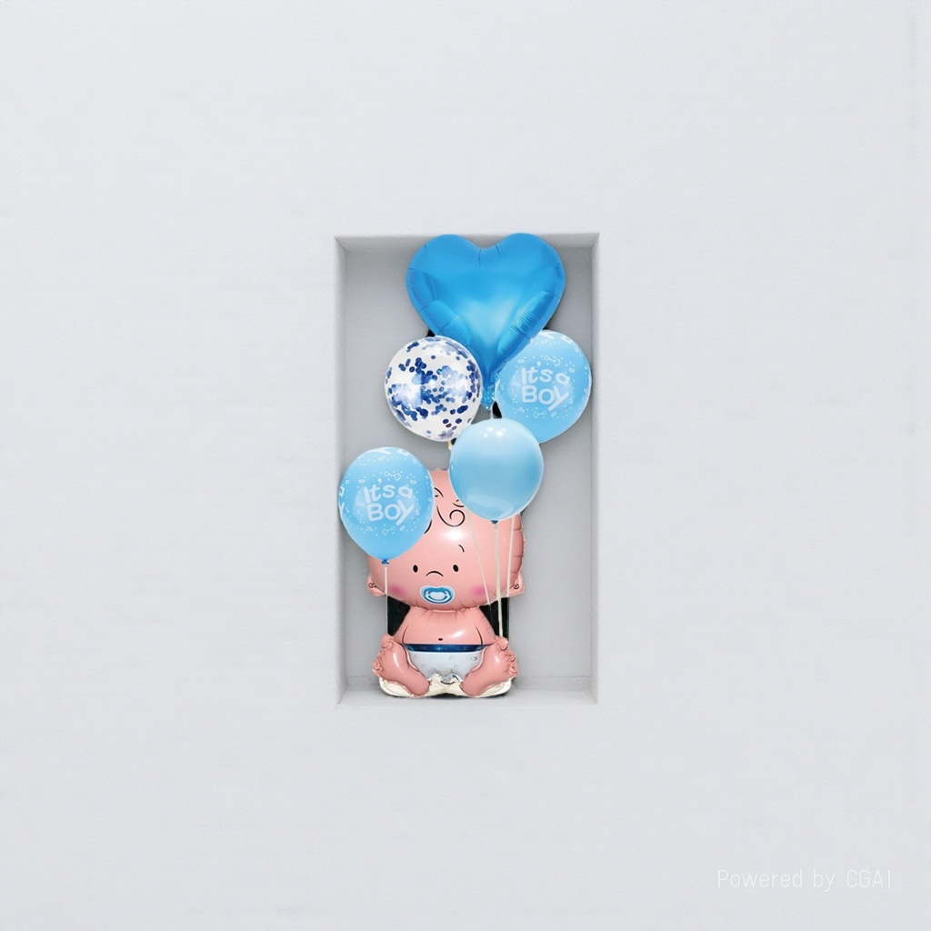 Baby birthday themed decorative balloon set with aluminum film bouncy ball ceremony packaging box