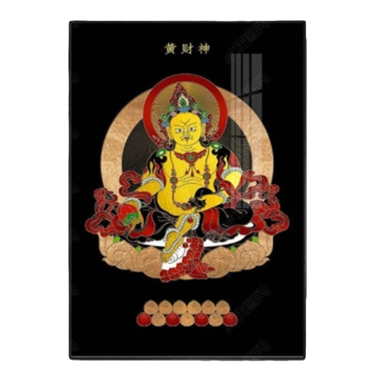 国潮全新一代高温釉彩浮雕工艺美术黄财神画像 选用金属铝板材质精心制作110602008