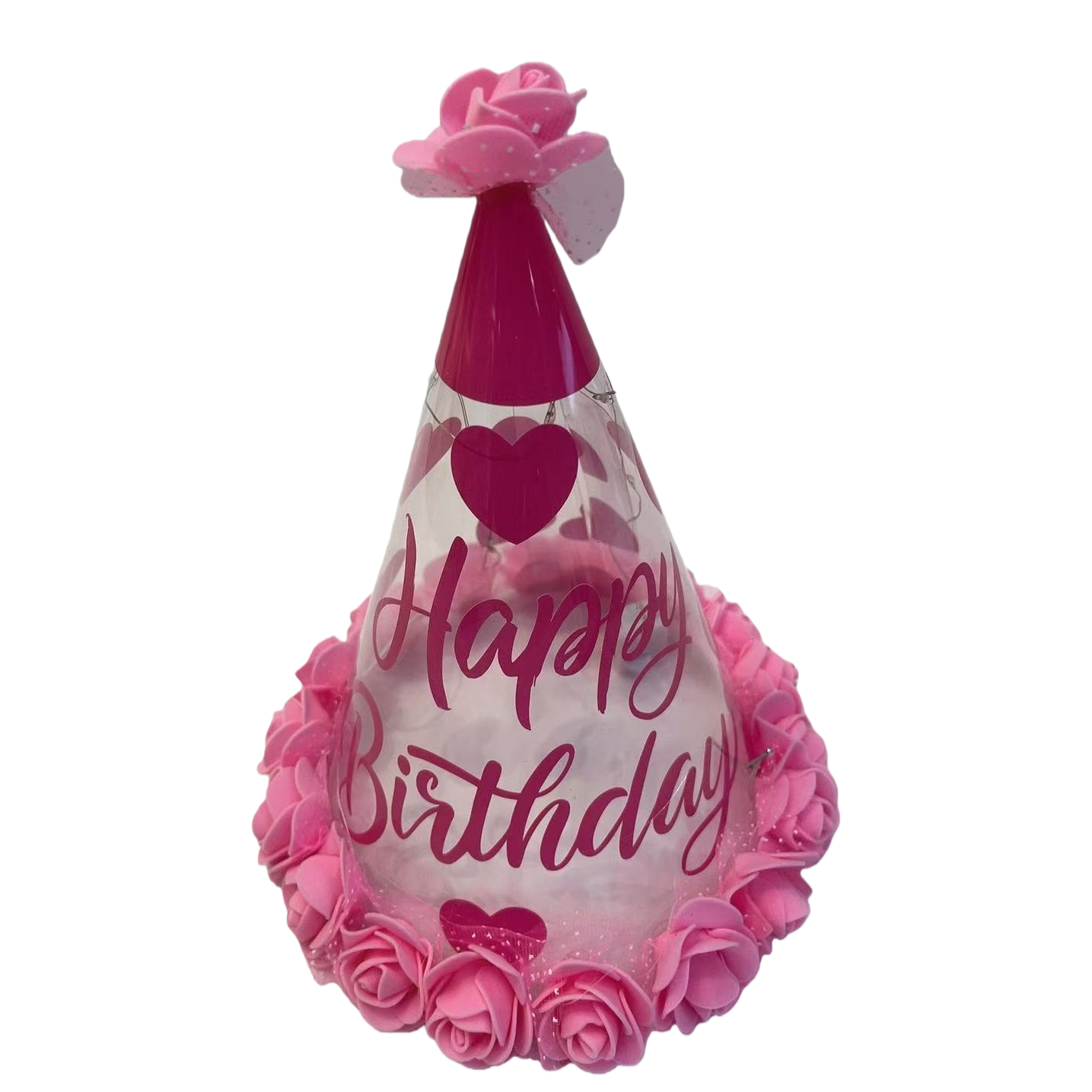 MARD pink birthday hat, bean-shaped Christmas hat, festive hat, Indian headwear supplement bag Item Picture