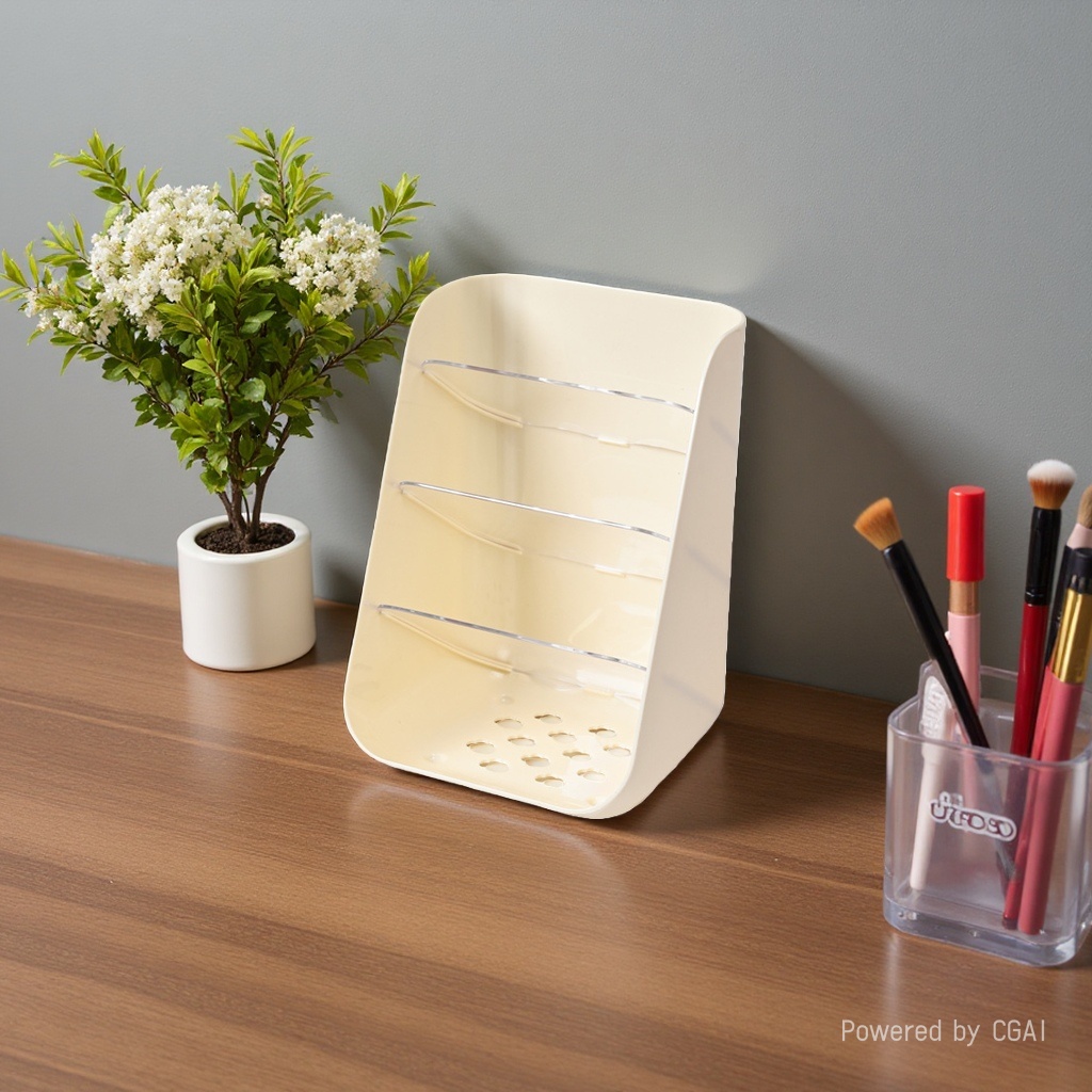 علبة مستحضرات التجميل البيج البلاستيكية المكتبية المجمّعة الرئيسية Specification image