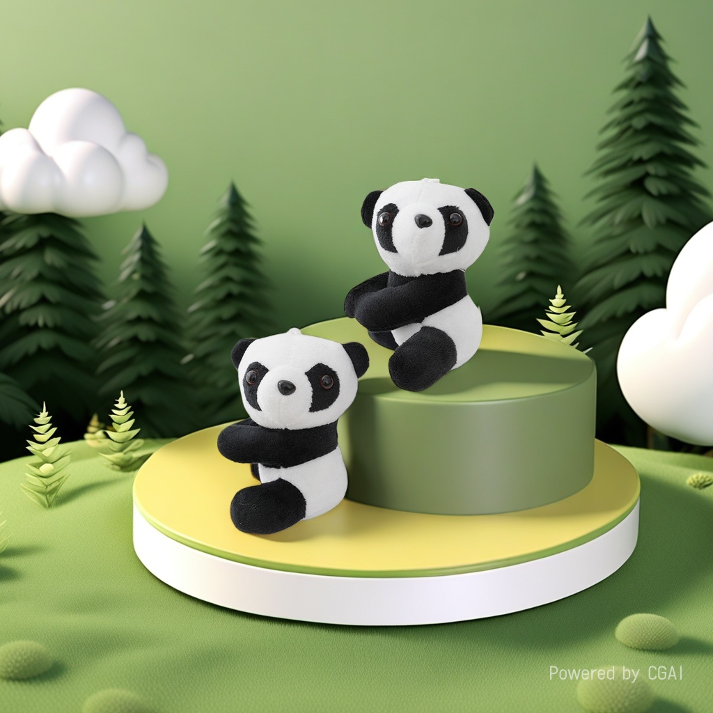 Cute lucky bamboo clips, panda doll bags, pendants, zoo scenic area travel souvenirs wholesale details Picture