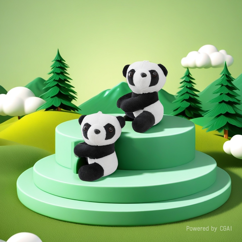 Cute lucky bamboo clips, panda doll bags, pendants, zoo scenic area travel souvenirs wholesale Application Scenario