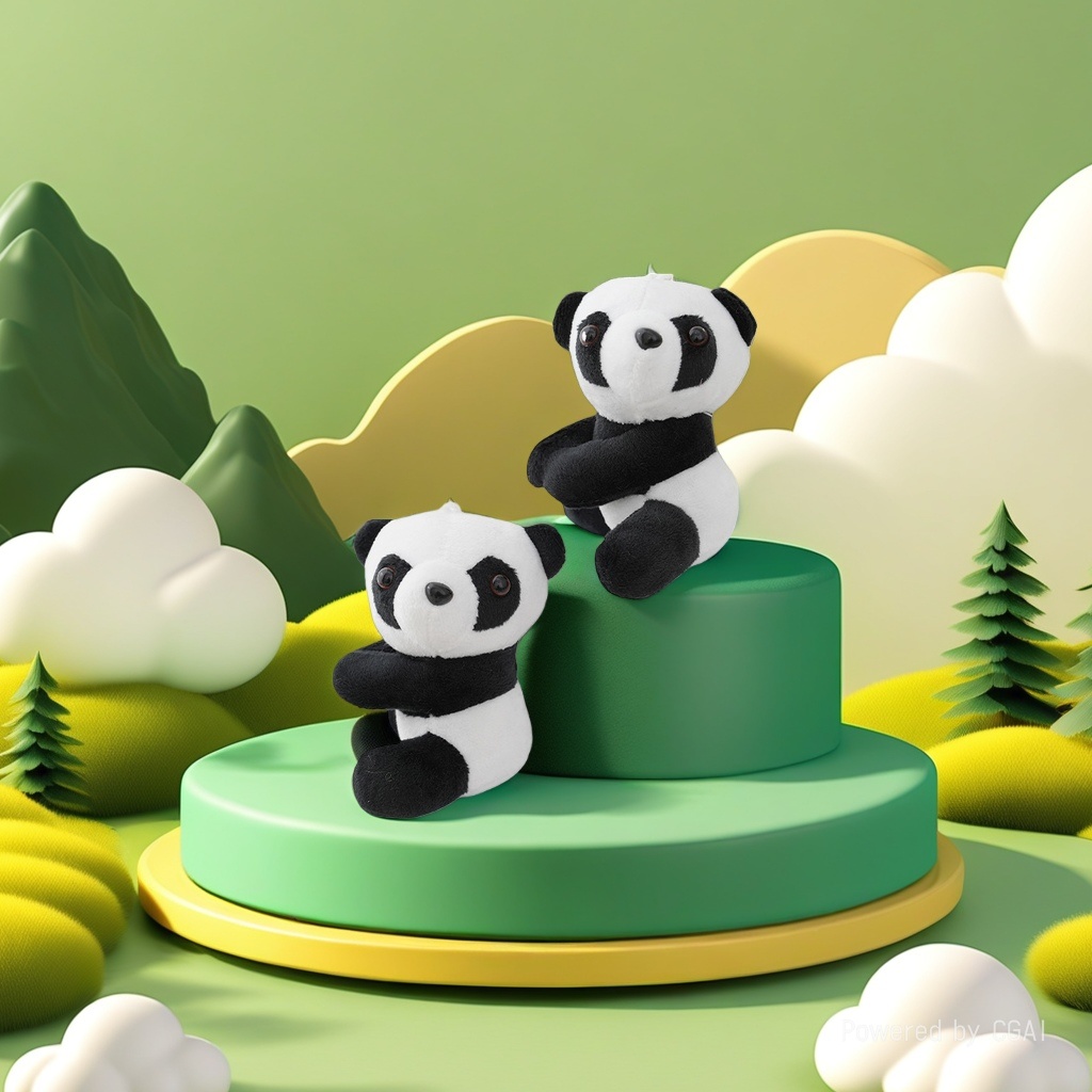 Cute lucky bamboo clips, panda doll bags, pendants, zoo scenic area travel souvenirs wholesale Specification image