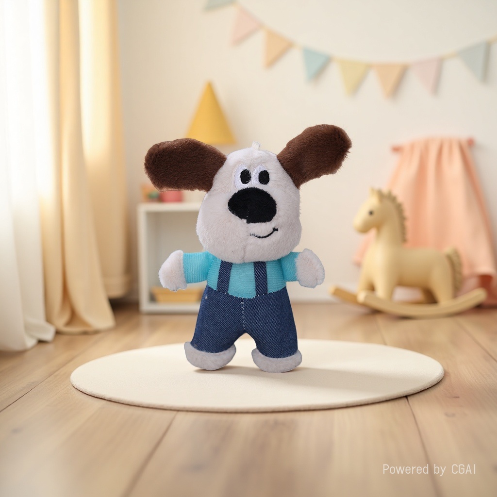 Cool couple cartoon dog figurine keychain, student creative cute bag pendant, plush figurine pendant Specification image