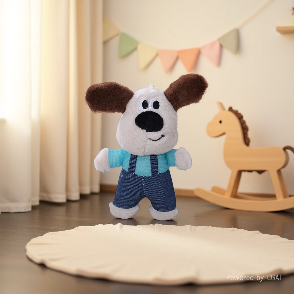 Cool couple cartoon dog figurine keychain, student creative cute bag pendant, plush figurine pendant details Picture