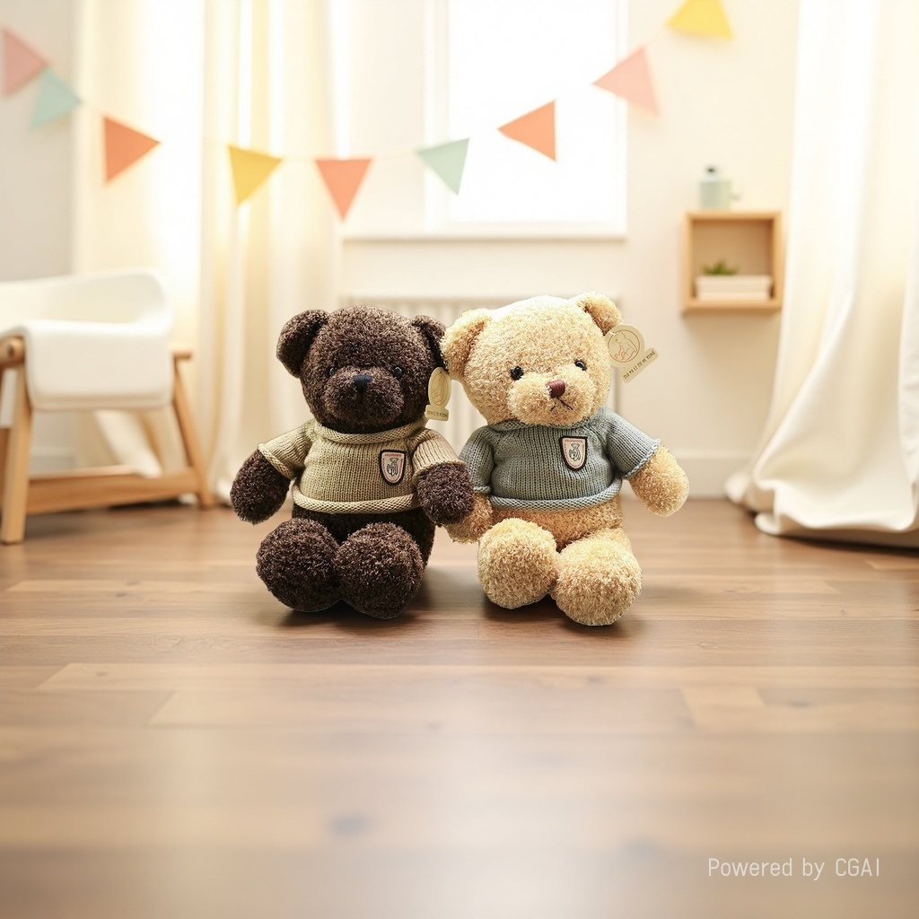 Flower shop cartoon teddy bear dolls, dressed seaweed bear dolls, plush toys, company event gifts Specification image
