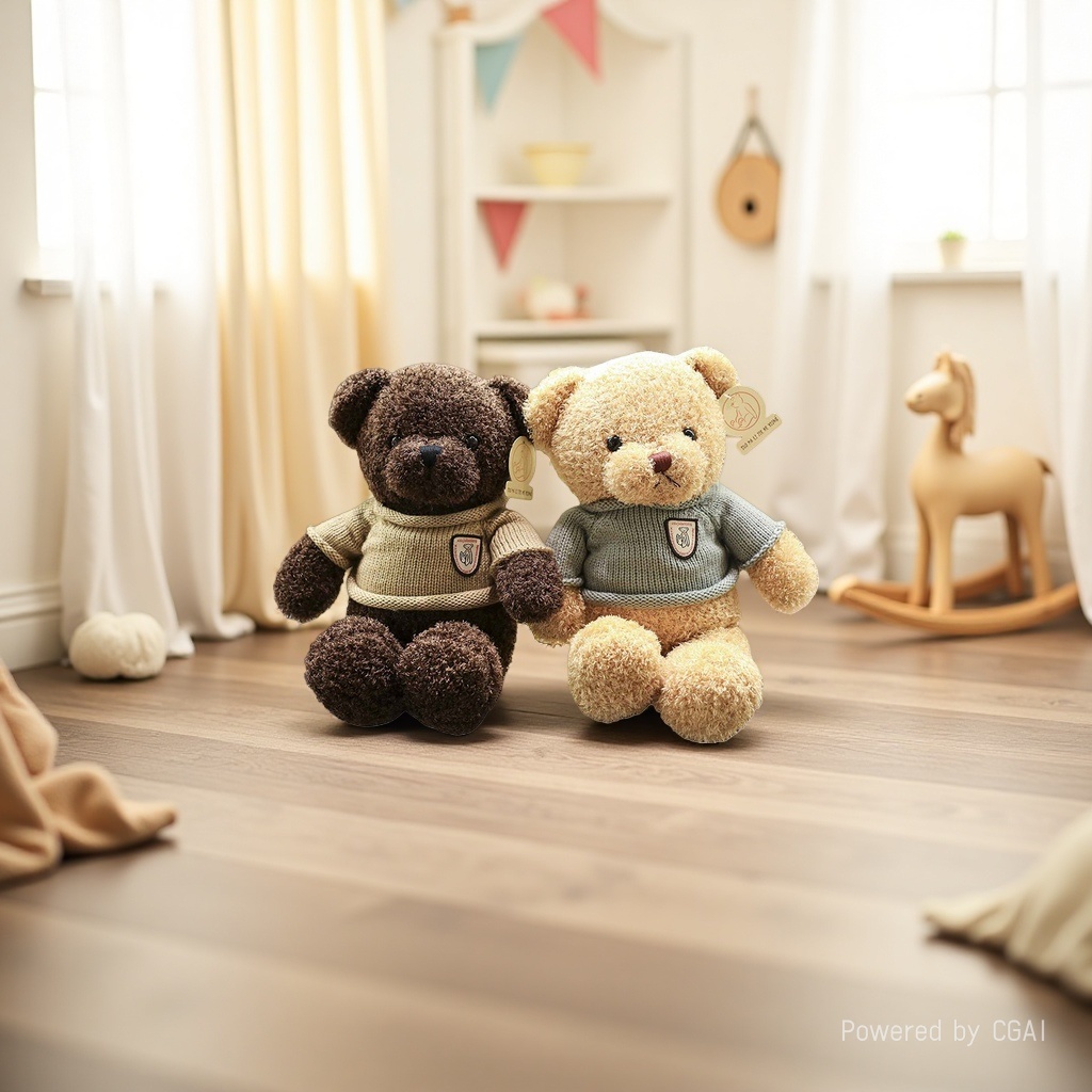 Flower shop cartoon teddy bear dolls, dressed seaweed bear dolls, plush toys, company event gifts Application Scenario