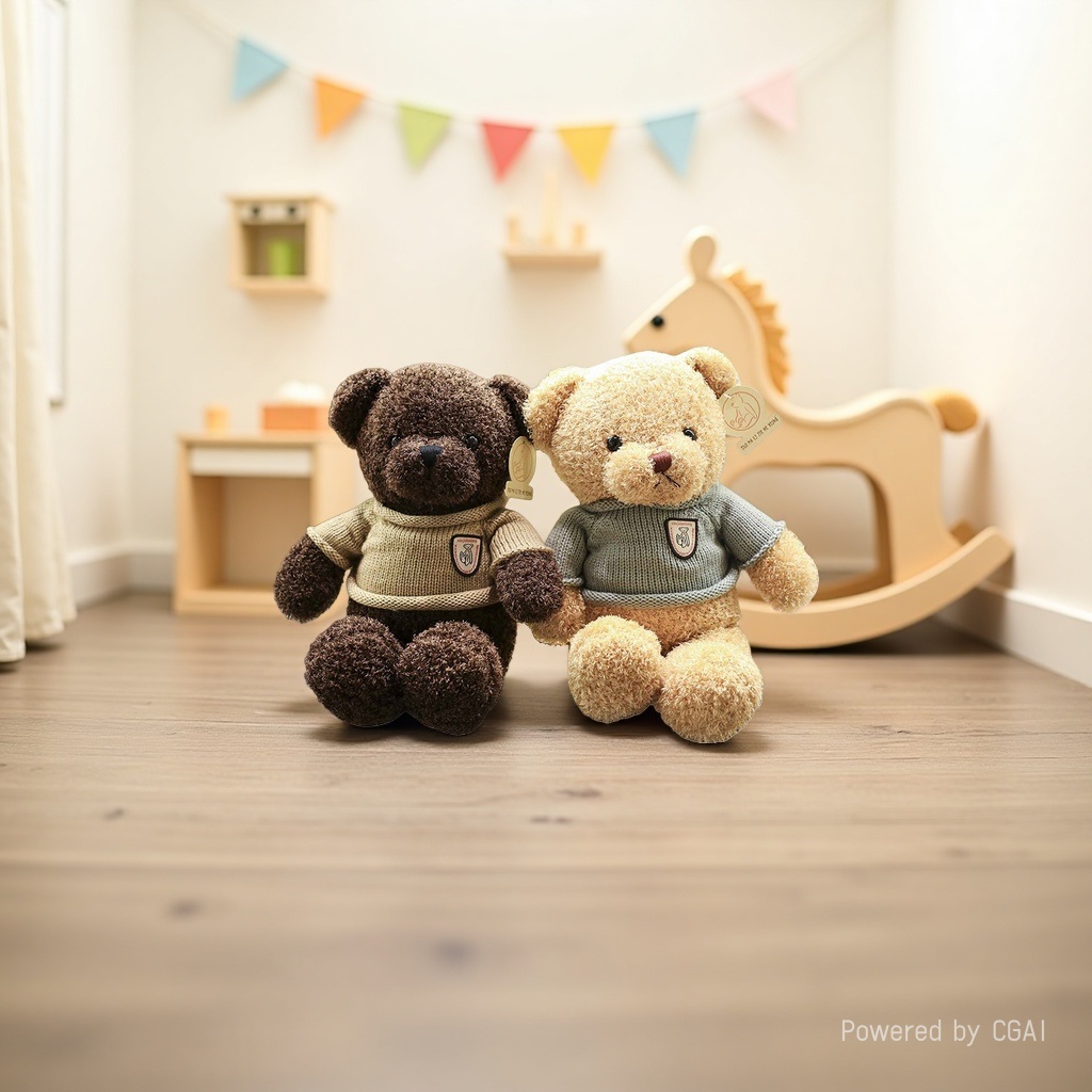 Flower shop cartoon teddy bear dolls, dressed seaweed bear dolls, plush toys, company event gifts details Picture