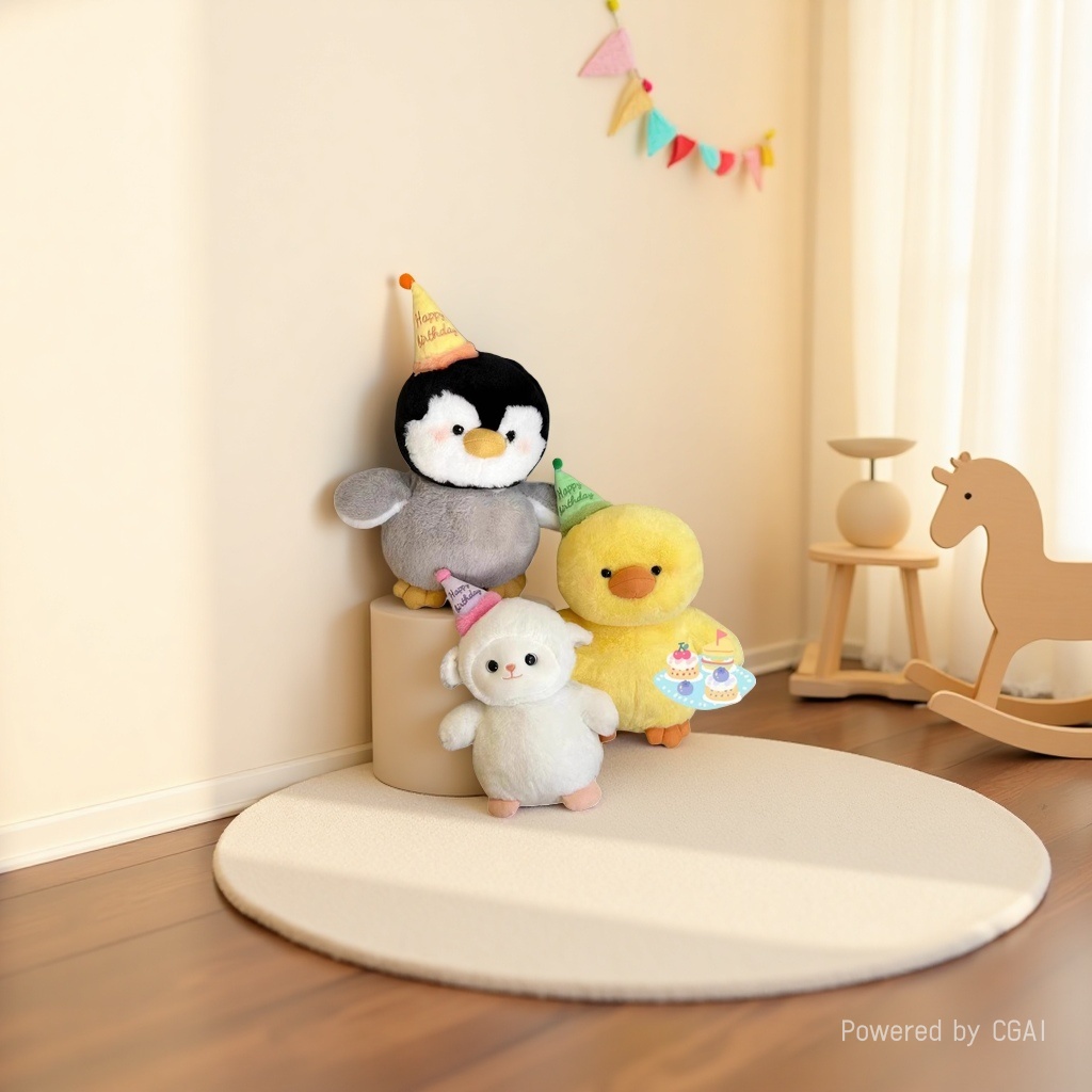 Cute birthday hat doll, little lamb, little yellow duck, penguin doll, plush soothing doll, best friend birthday gift Application Scenario