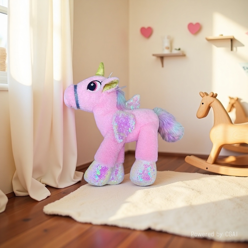 New rainbow unicorn plush toys, cute little horse figurines, children's dolls, cross-border wholesale details Picture