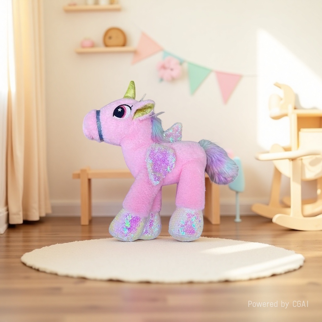 New rainbow unicorn plush toys, cute little horse figurines, children's dolls, cross-border wholesale Specification image