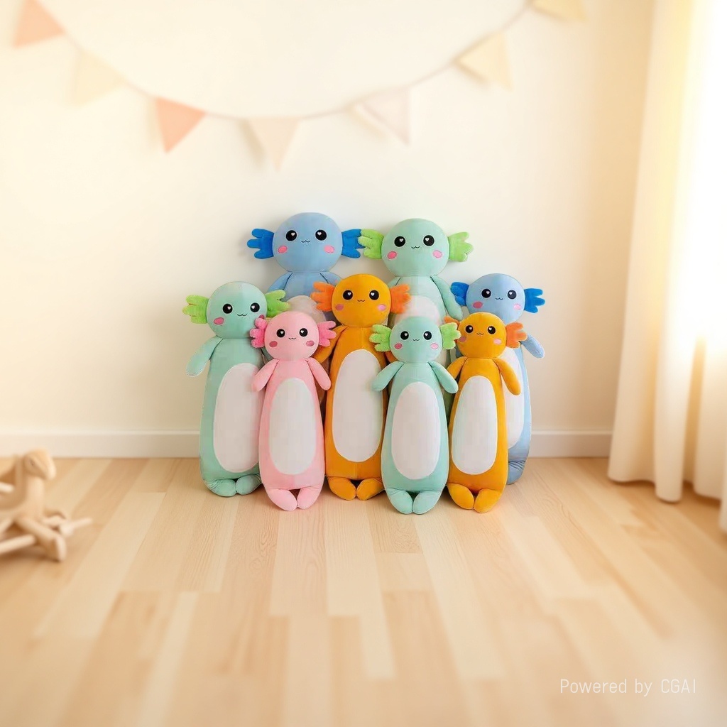 Cama cuatro colores salamandra juguetes de peluche muñeca de trapo para niñas tira larga dormir almohada muñeca boneca transfronteriza venta caliente Specification image