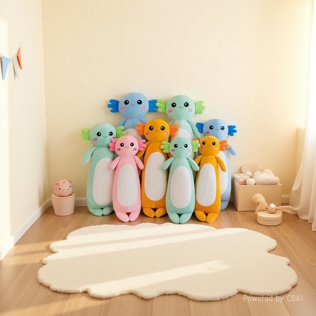 Cama cuatro colores salamandra juguetes de peluche muñeca de trapo para niñas tira larga dormir almohada muñeca boneca transfronteriza venta caliente details Picture