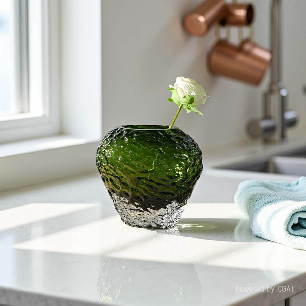Nordic minimalist original color tree-patterned glass vase, living room dining table, dried flower arrangement, flower vases, home decoration, ins ornaments. 165325916 Specification image