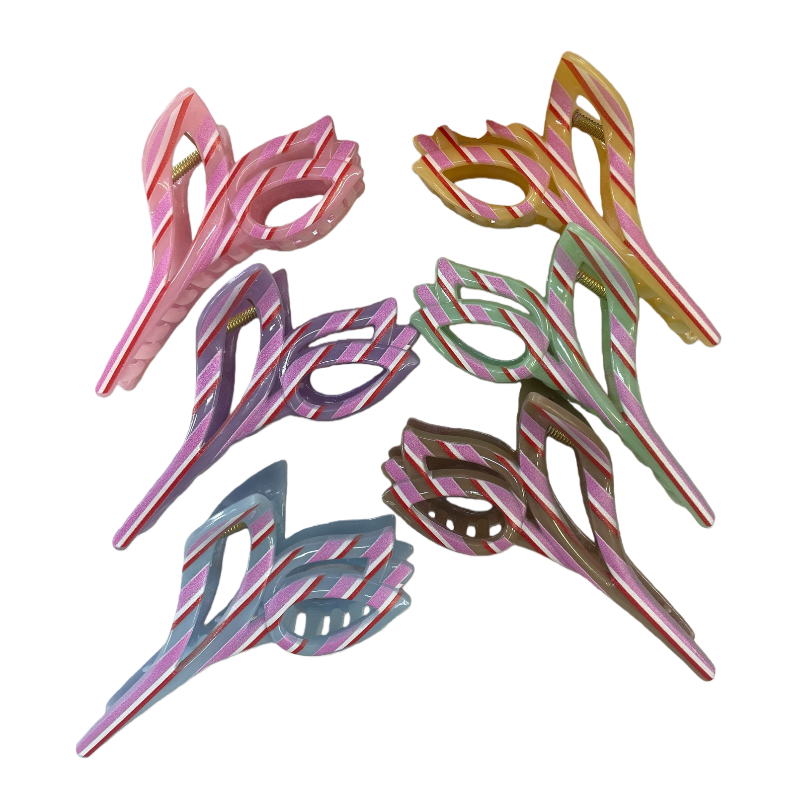 A children's pet hairpin with a Song brocade base and colorful stripes Item Picture