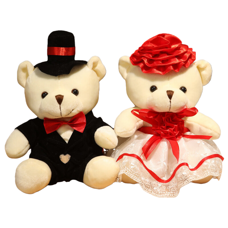Creative gifts: Wedding car front, teddy bear, wedding couple, little bear wedding dress, teddy bear doll, wedding celebration Item Picture