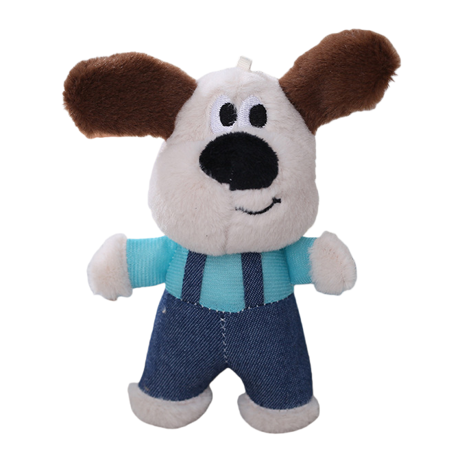 Cool couple cartoon dog figurine keychain, student creative cute bag pendant, plush figurine pendant Item Picture