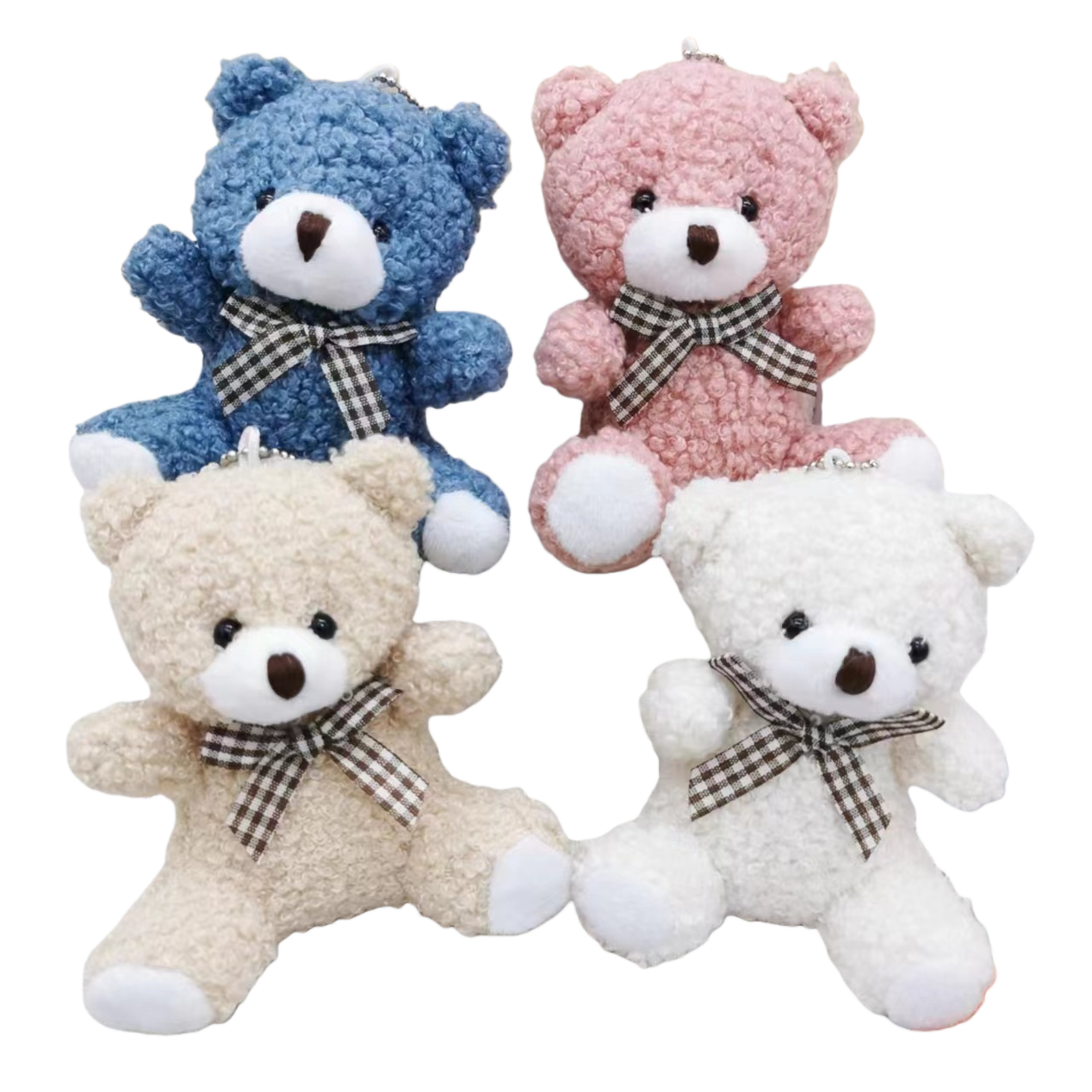 Wholesale of cute cartoon mini bow ties, bear short plush toys, bags, car keychains, pendants and dolls Item Picture