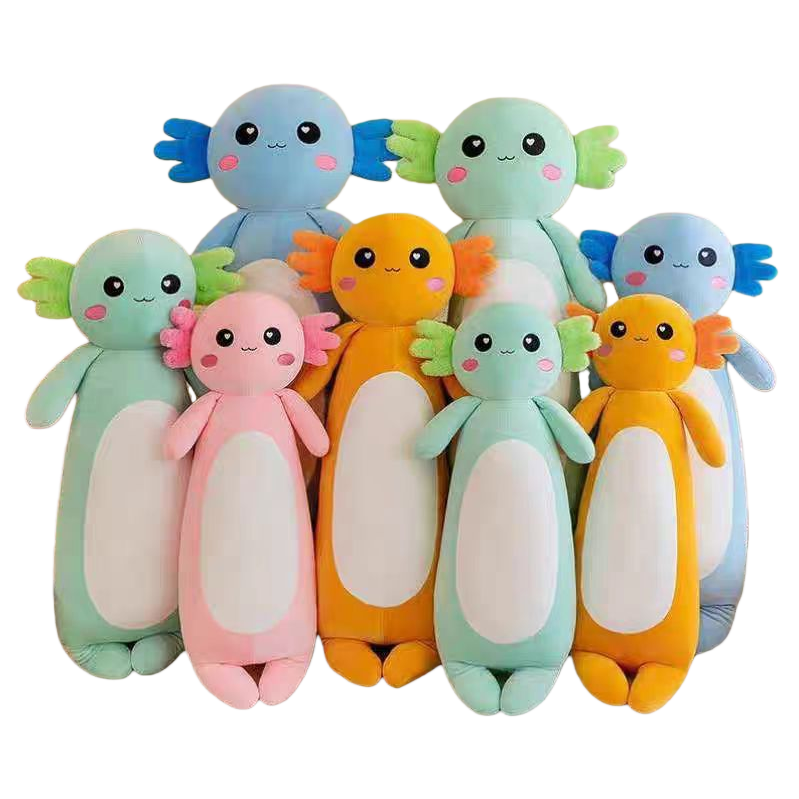 Cama cuatro colores salamandra juguetes de peluche muñeca de trapo para niñas tira larga dormir almohada muñeca boneca transfronteriza venta caliente Item Picture