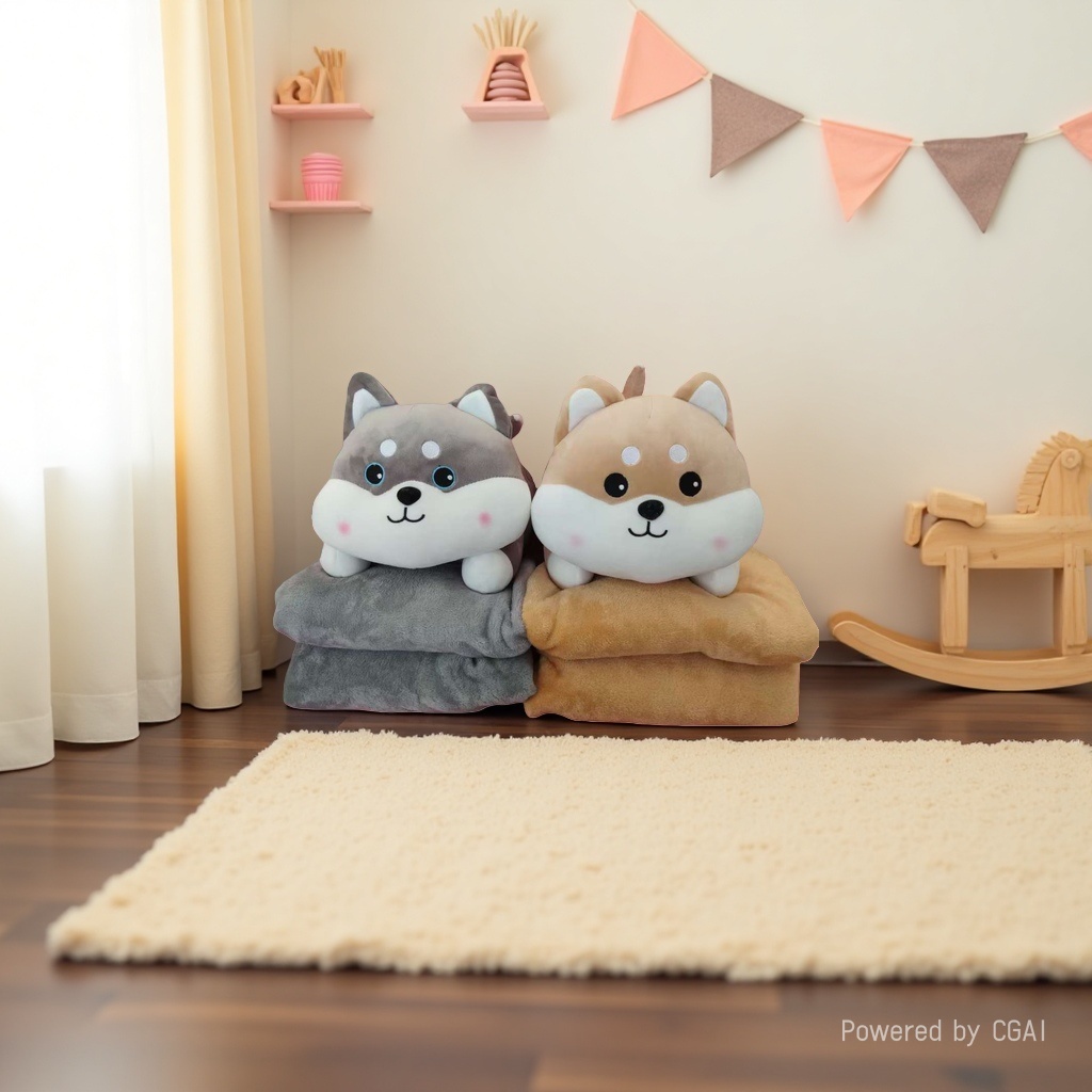 Cute and chubby husky doll, adorable Shiba Inu plush toy, bedside sleeping, super soft animal pillow cushion, dog Application Scenario