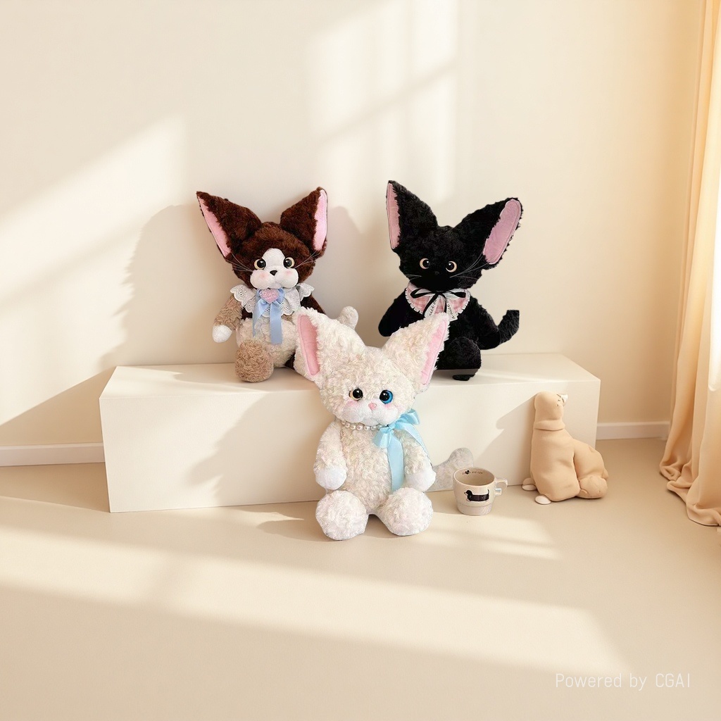 New German roll cat doll, cute cat doll doll, girls' plush toy, little cat birthday gift