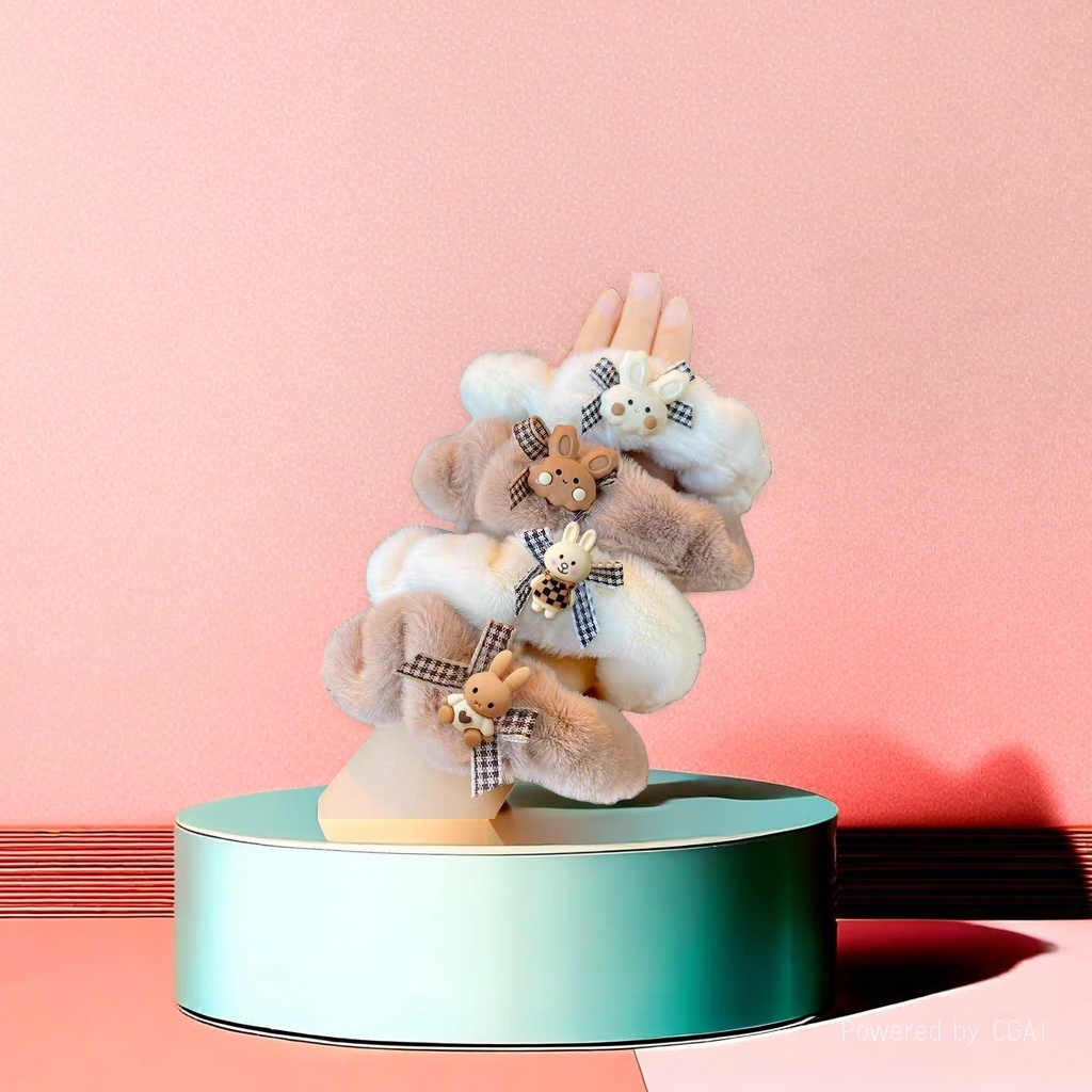 Plush large intestine hair band, hair accessory, hair rope accessory, sweet and cute, fluffy hair band