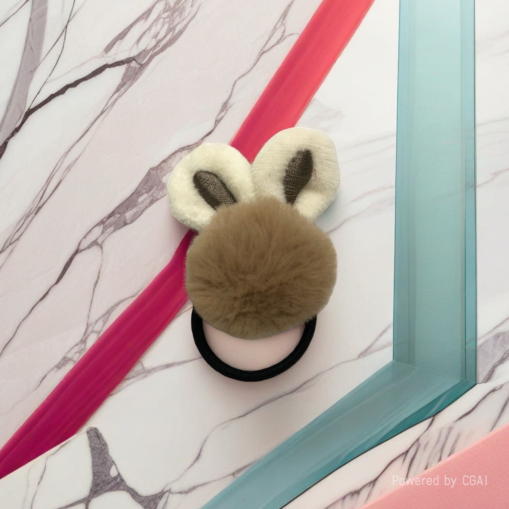 Plush rabbit ears, large intestine hair band and hair accessory, sweet and cute hair rope accessory