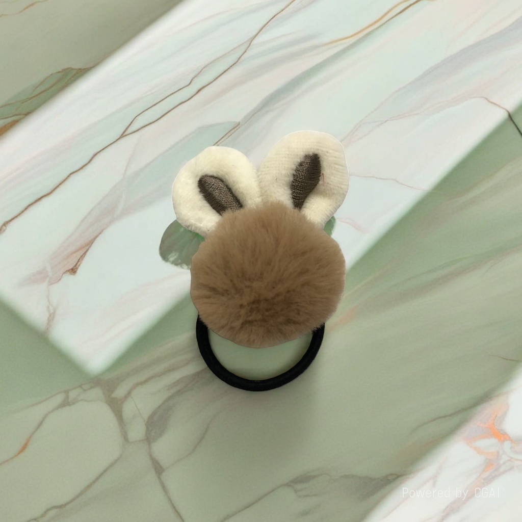 Plush rabbit ears, large intestine hair band and hair accessory, sweet and cute hair rope accessory Specification image