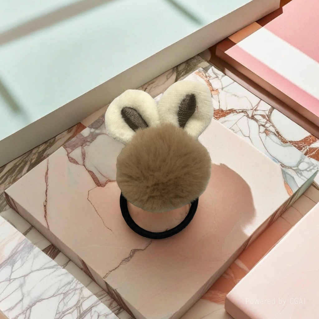 Plush rabbit ears, large intestine hair band and hair accessory, sweet and cute hair rope accessory details Picture