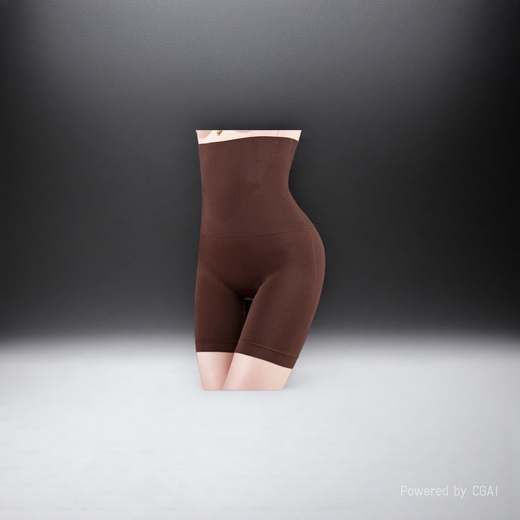 Brown high-waisted shaping shorts, women's European and American hip pants, summer yoga wear Specification image