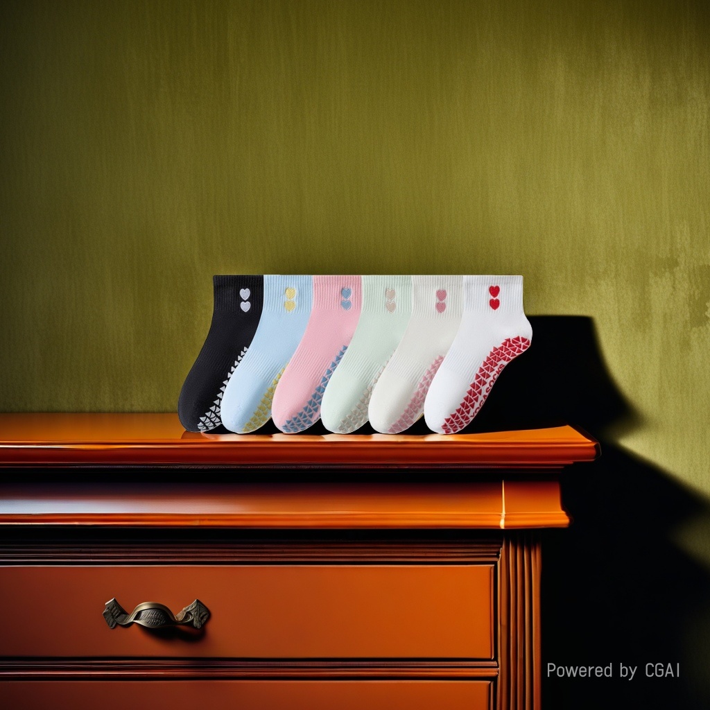 Colorful heart-shaped patterned anti-slip socks, wear-resistant silicone sole anti-slip stickers Application Scenario