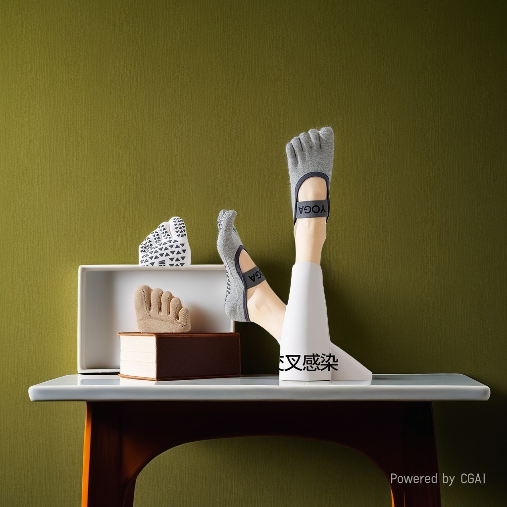 اليوغا براتي تقسم أصابع القدم، الجوارب القطنية، التدليك ضد التزلج Specification image