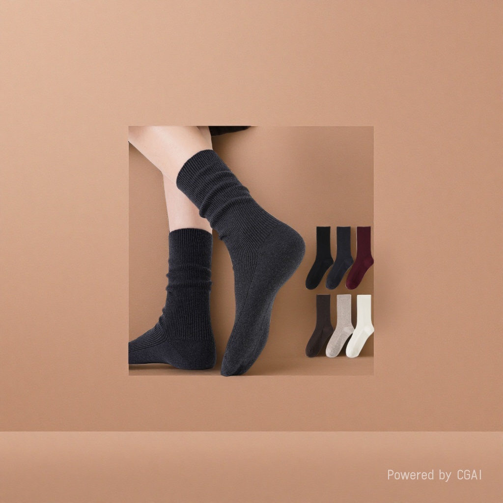 Wool socks, thick and warm mid-calf socks, suitable for both men and women in winter, and other socks Item Picture