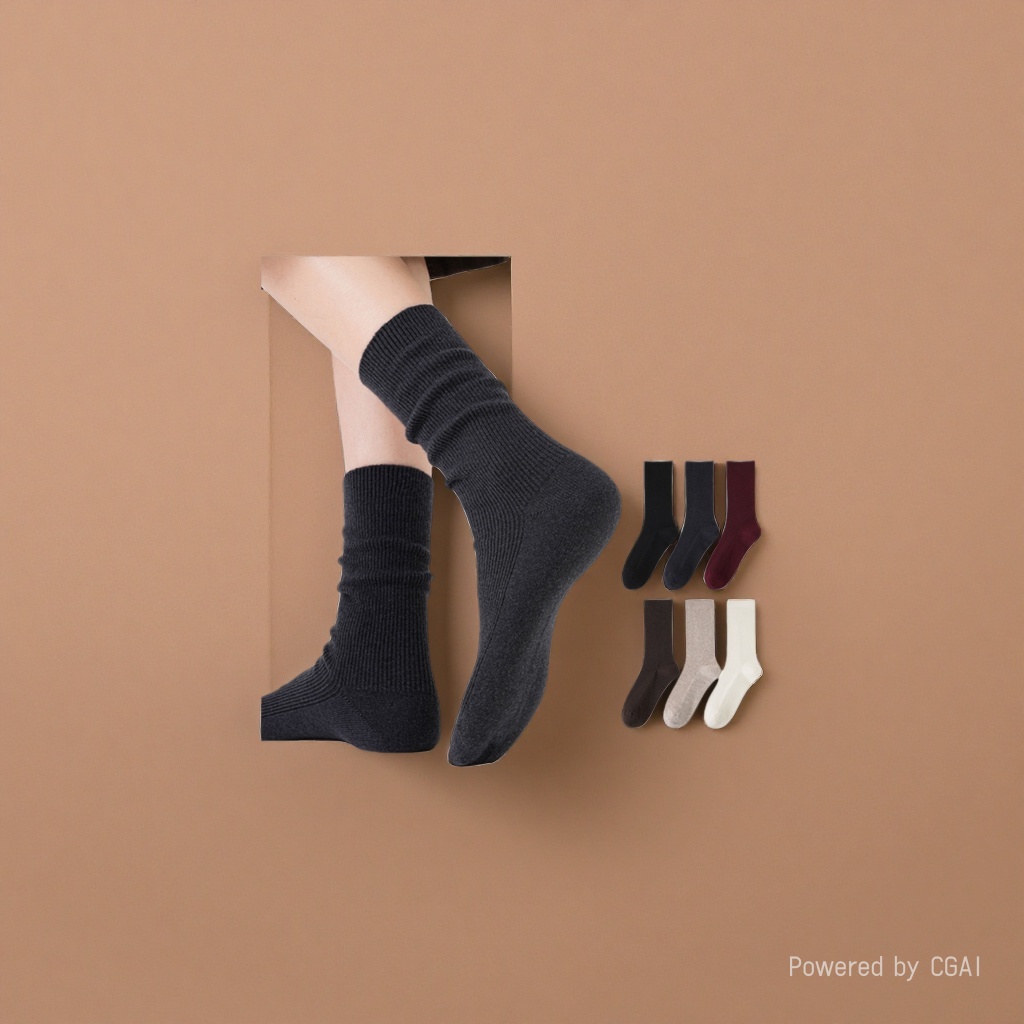 Wool socks, thick and warm mid-calf socks, suitable for both men and women in winter, and other socks details Picture