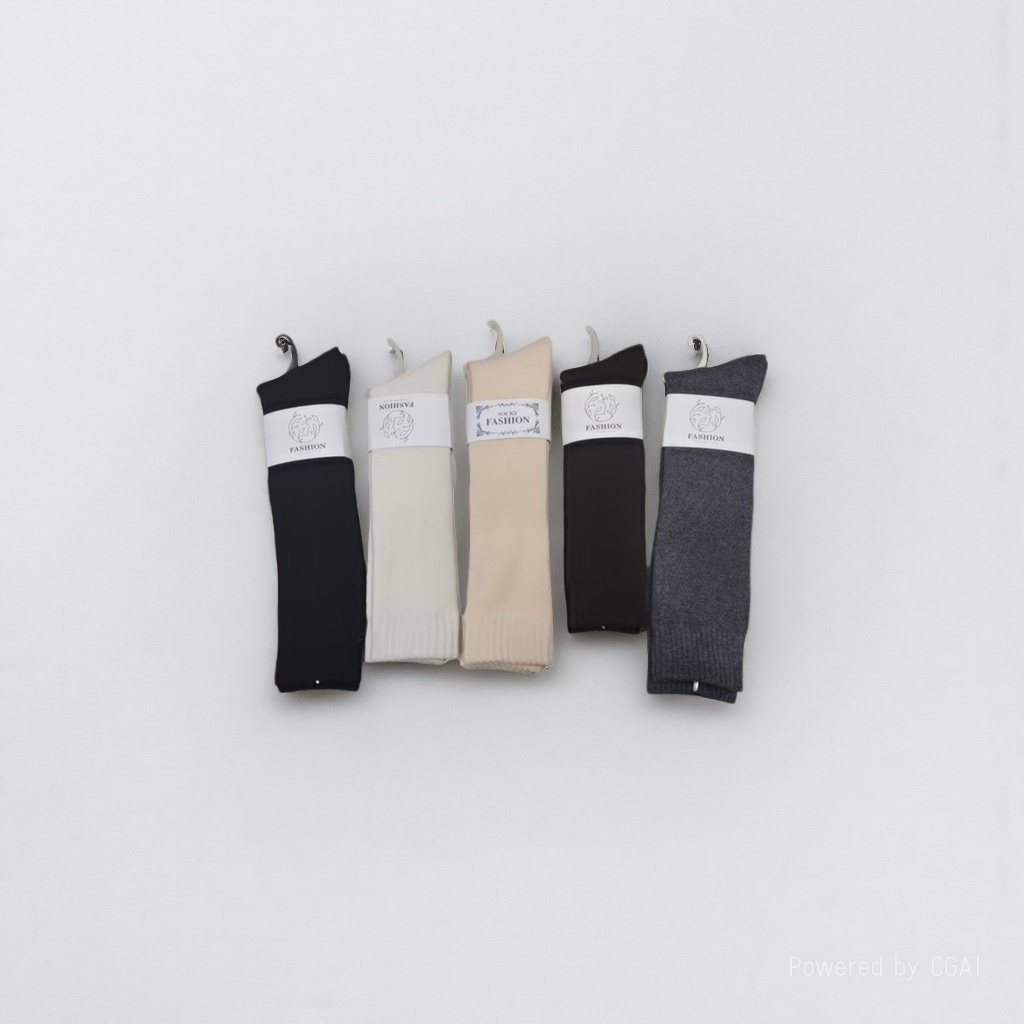 FASHION five-pair colorful socks, black, white, beige, brown and grey mixed and matched socks