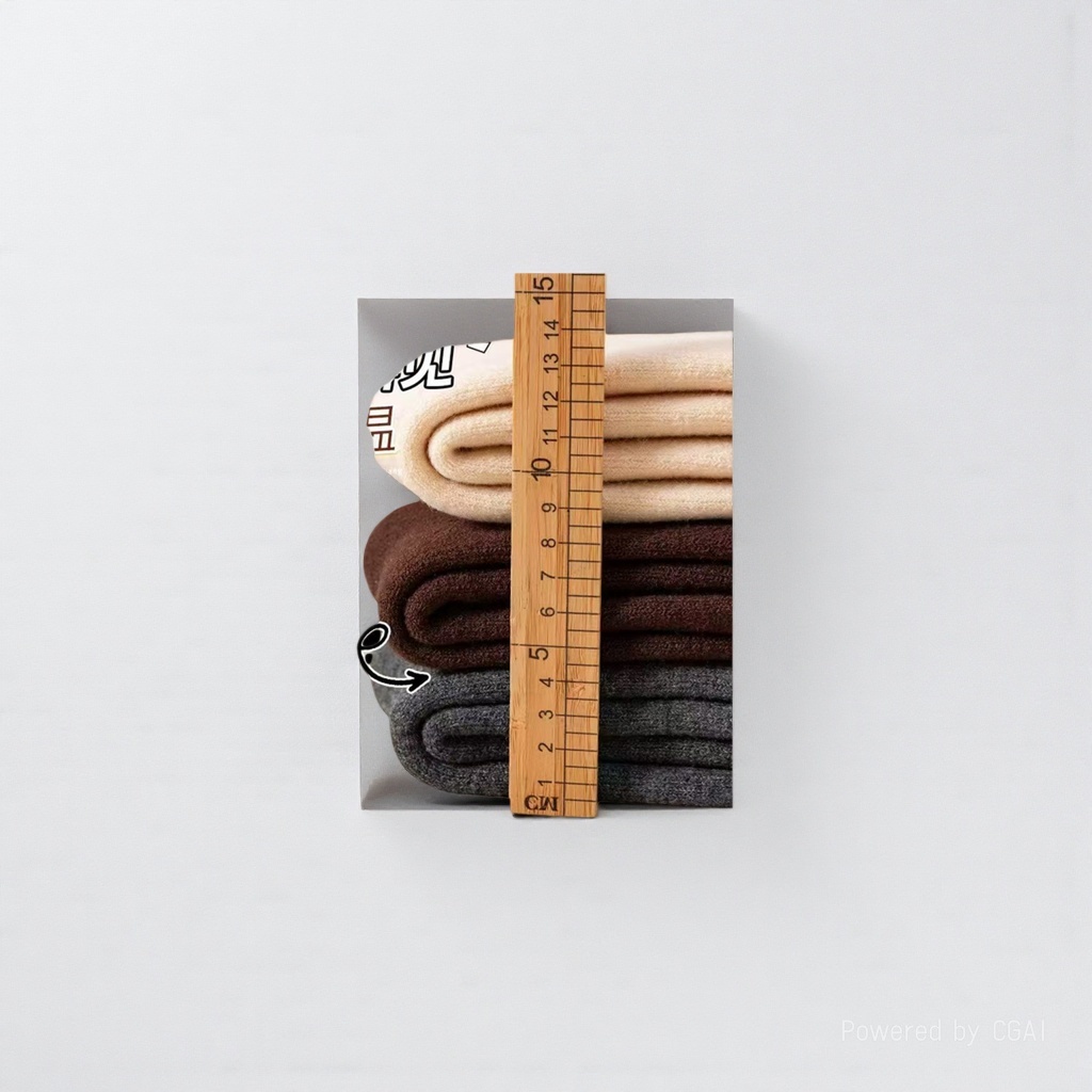 The thickness of the pet socks can be seen to retain heat and lock in temperature. They are made of wool with a thickness of 27.7% and a wooden ruler