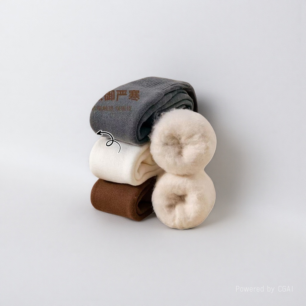 Three pairs of Huamian wool thermal pants, grey, white, brown, soft, light and sporty long Johns