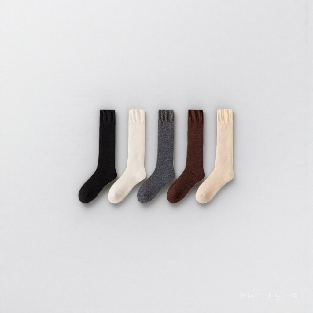Bikini Bottom Coral fleece warm thickened wool socks, five-color long stockings, Princess lace, children's underwear socks