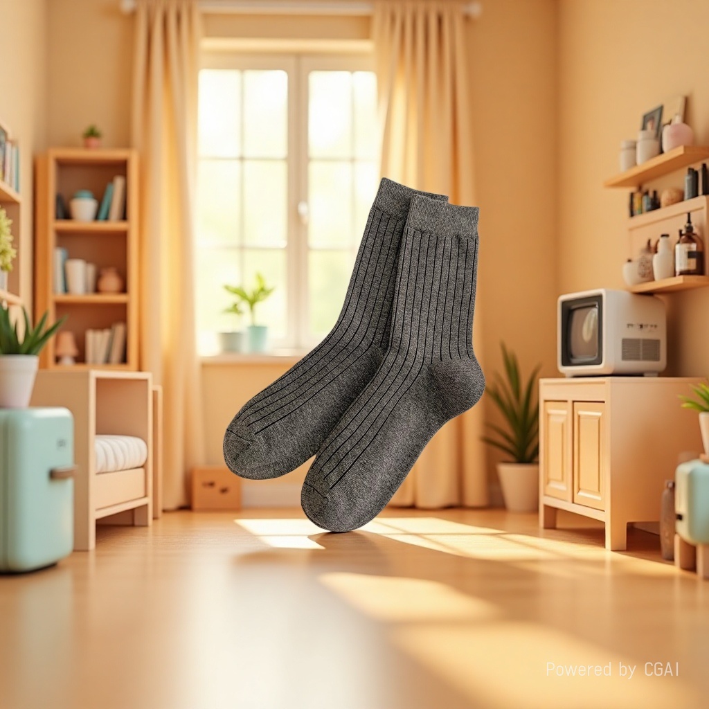 Other grey vertical striped socks Specification image