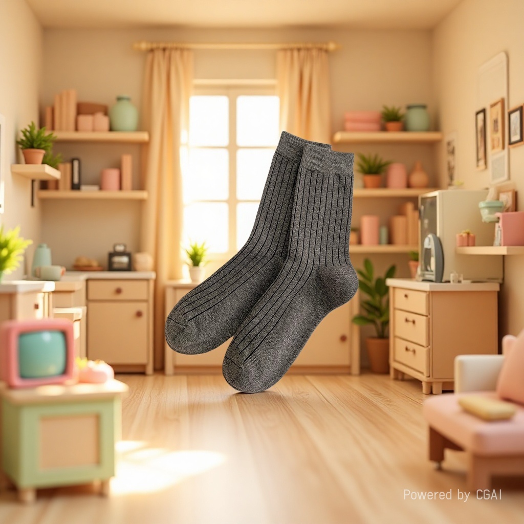Other grey vertical striped socks details Picture