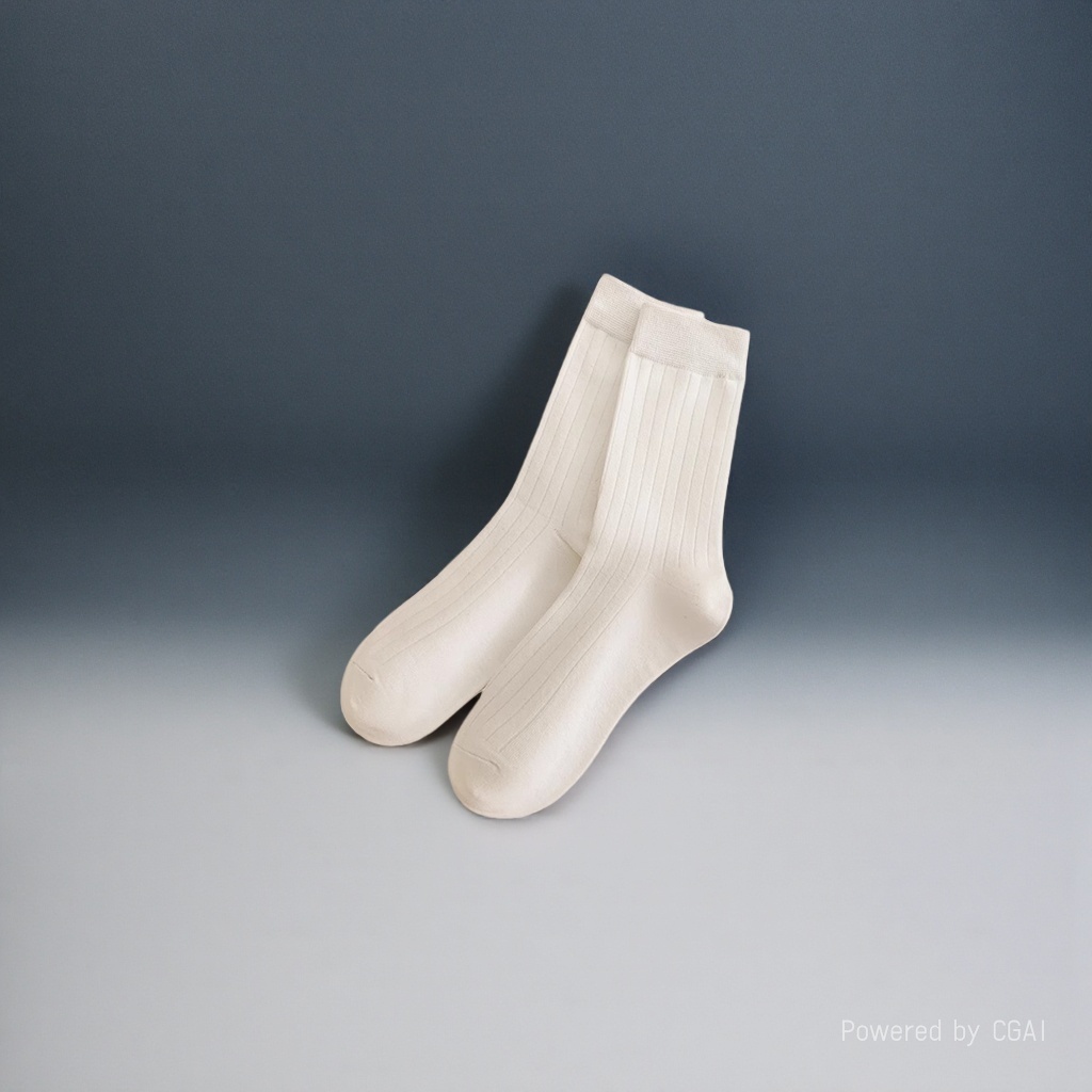 White vertical striped other socks, unisex pure cotton mid-calf socks Application Scenario
