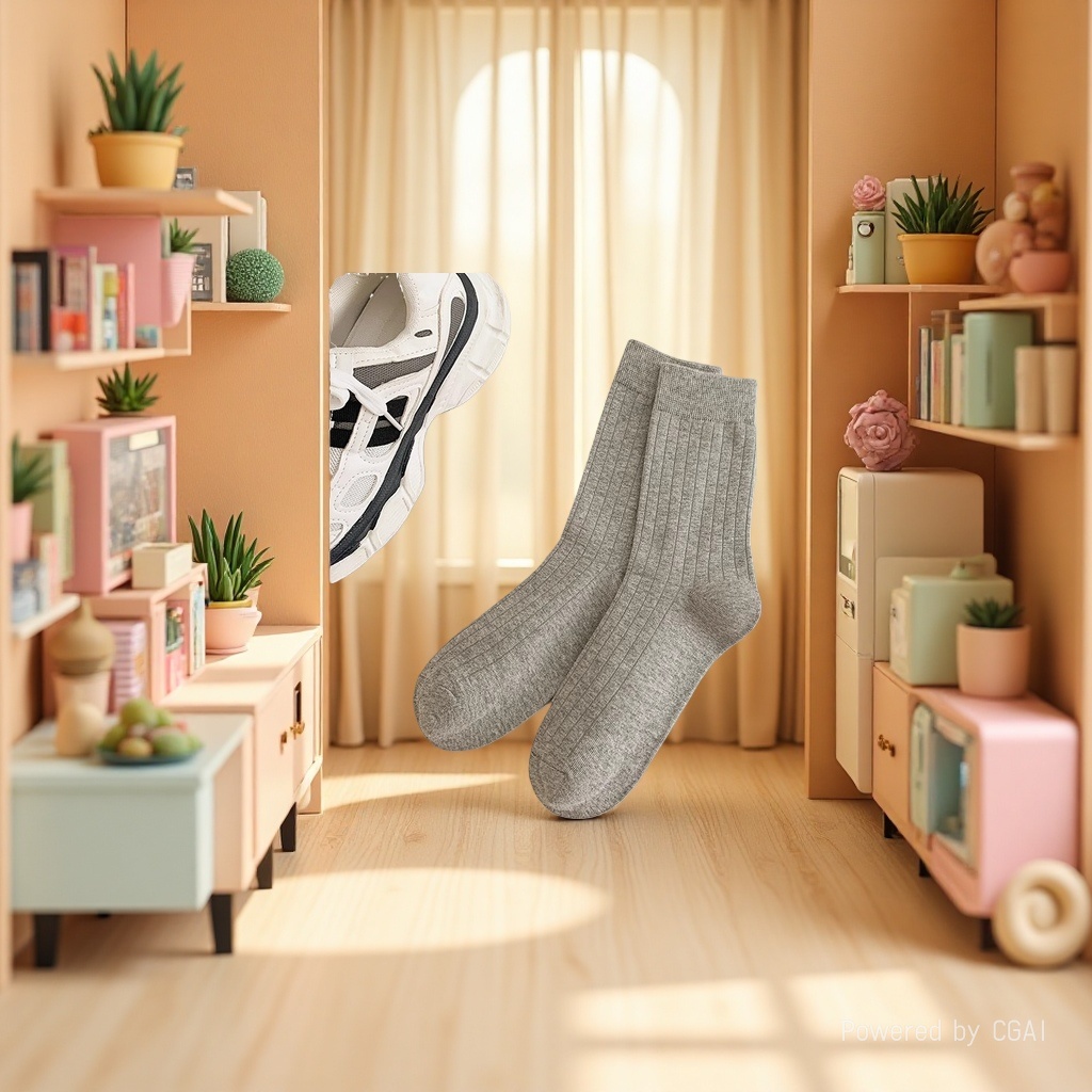 Grey striped socks are suitable for both men and women. Other socks