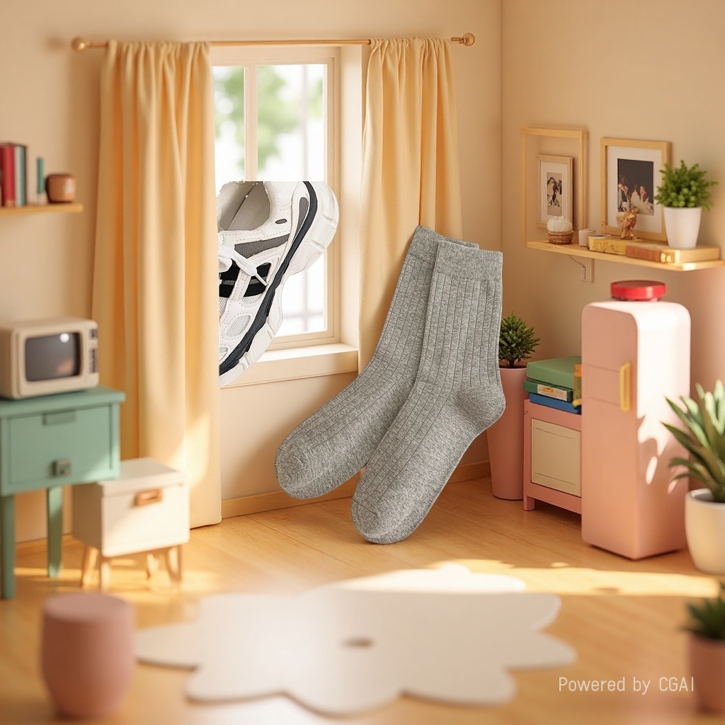 Grey striped socks are suitable for both men and women. Other socks Application Scenario