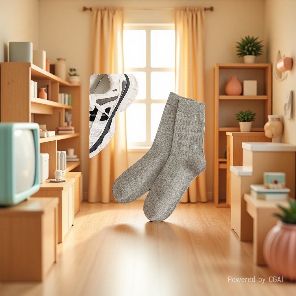 Grey striped socks are suitable for both men and women. Other socks Specification image
