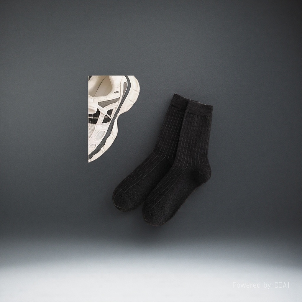 Black striped socks, other socks, unisex pure cotton mid-calf socks Specification image